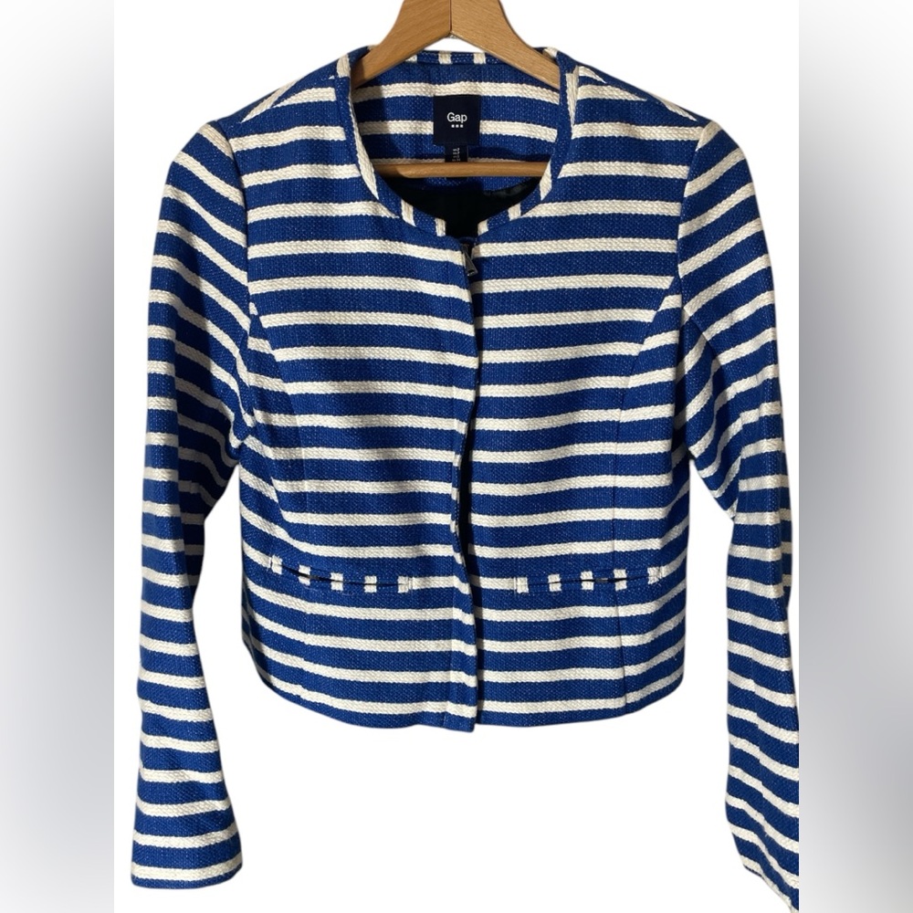 B2- GAP - Blue Stripe Blazer Jacket - SMALL